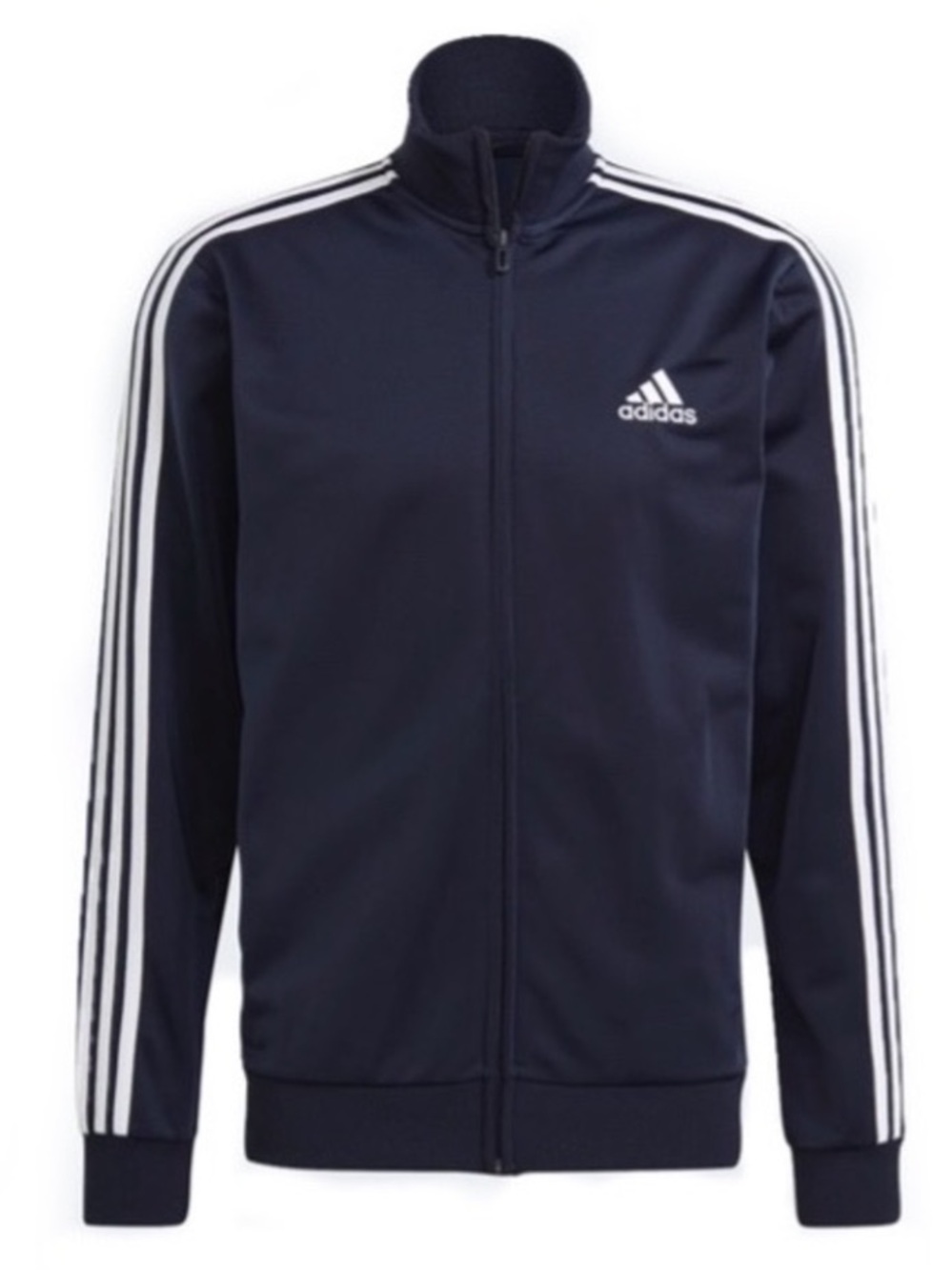 Adidas Zip Front 3 Stripe Sport Jacket With Pockets